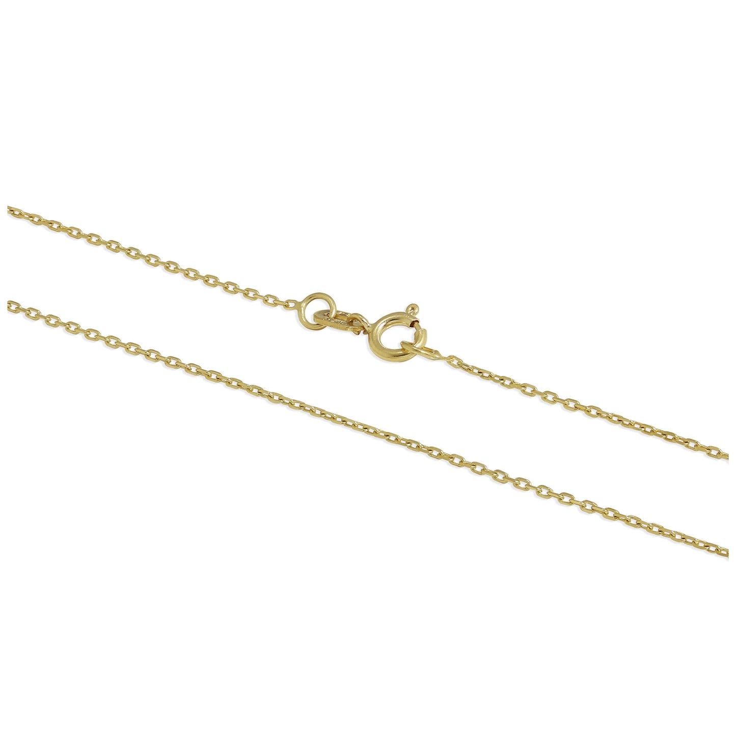 9ct Gold Faceted Trace Chain Anklet 9 - 10.5 Inches