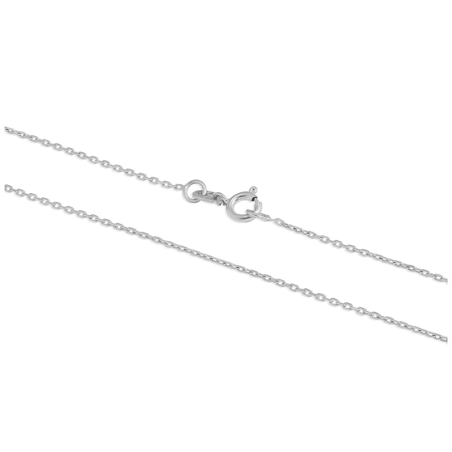 9ct White Gold Faceted Trace Chain 16 - 22 Inches