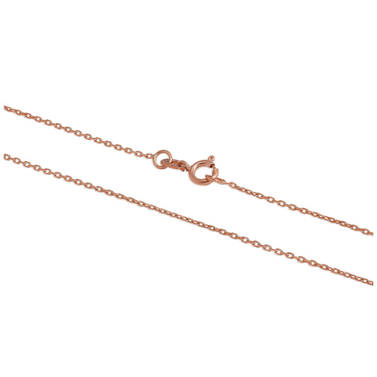 9ct Rose Gold Faceted Trace Chain Bracelet 7 - 8 Inches