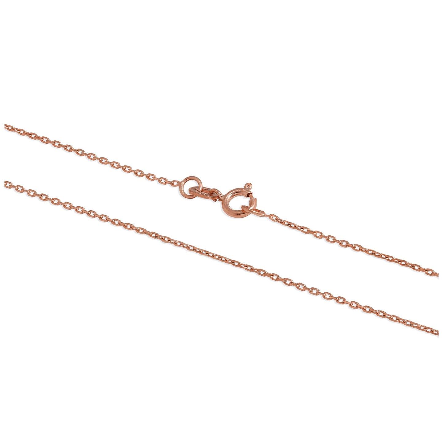 9ct Rose Gold Faceted Trace Chain 16 - 22 Inches