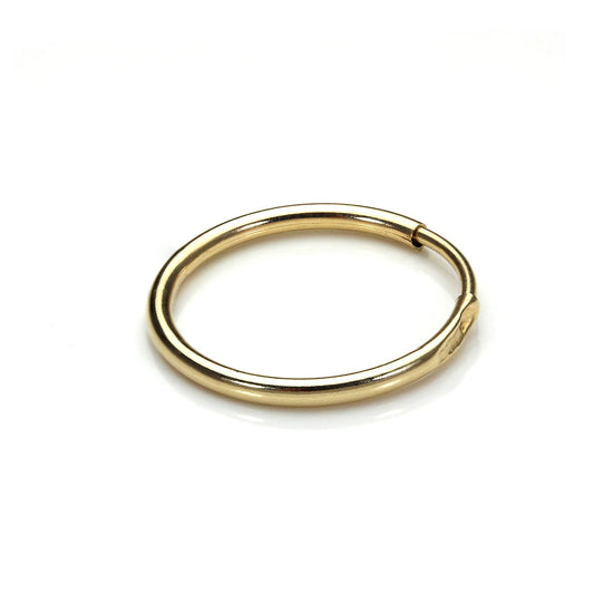 9ct Yellow Gold 13mm Mens Hoop Single Earring