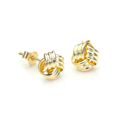 9ct Yellow Gold 6mm Knot Stud Earrings