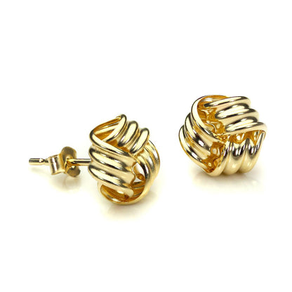 9ct Yellow Gold 8mm Knot Stud Earrings