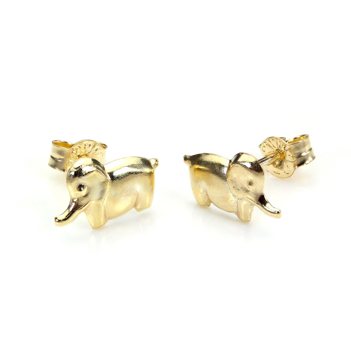 9ct Yellow Gold Elephant Stud Earrings