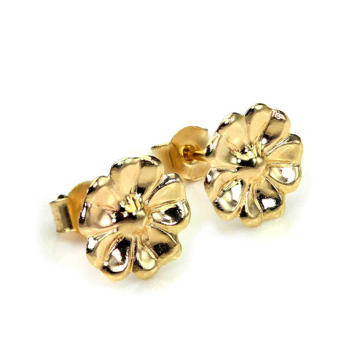 9ct Yellow Gold Flower Stud Earrings