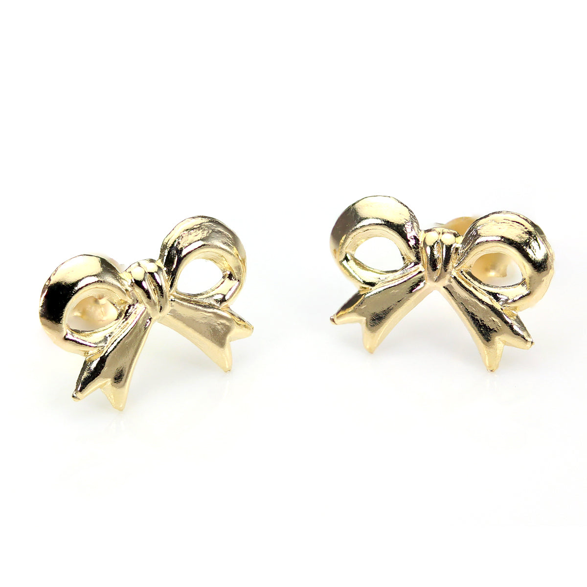 9ct Yellow Gold Bow Stud Earrings