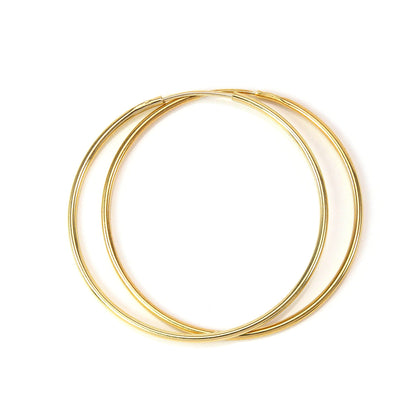 9ct Gold 21mm Lightweight Sleeper Hoop Earrings - Plain - Diamond Cut - Hoops - Sleepers