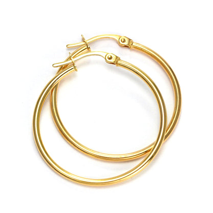 9ct Gold Snap Down Hoop Sleeper Earrings - 10mm - 24mm