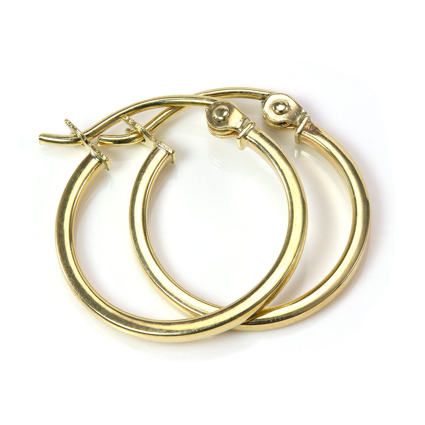 14 mm 9 karat gull Square Tube Sleeper Hoop Creole øredobber