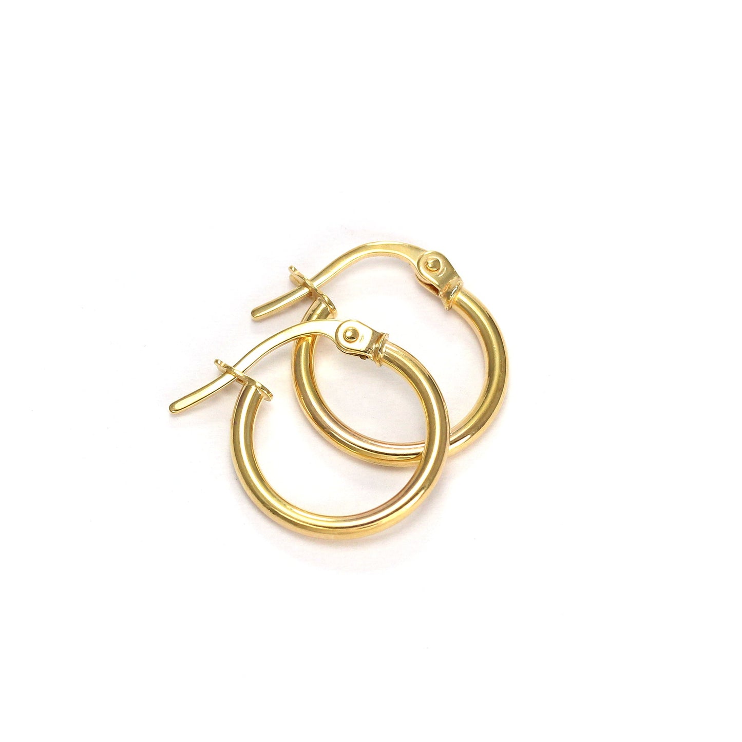 9ct Gold Snap Down Hoop Sleeper Earrings - 10mm - 24mm