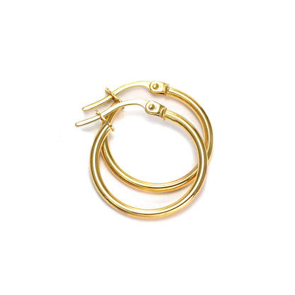 9ct Gold Snap Down Hoop Sleeper Earrings - 10mm - 24mm