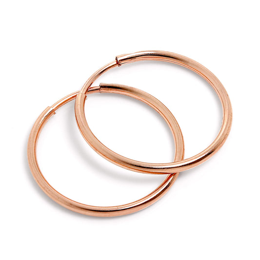 9ct Rose Gold 18mm Sleeper Hoop Earrings