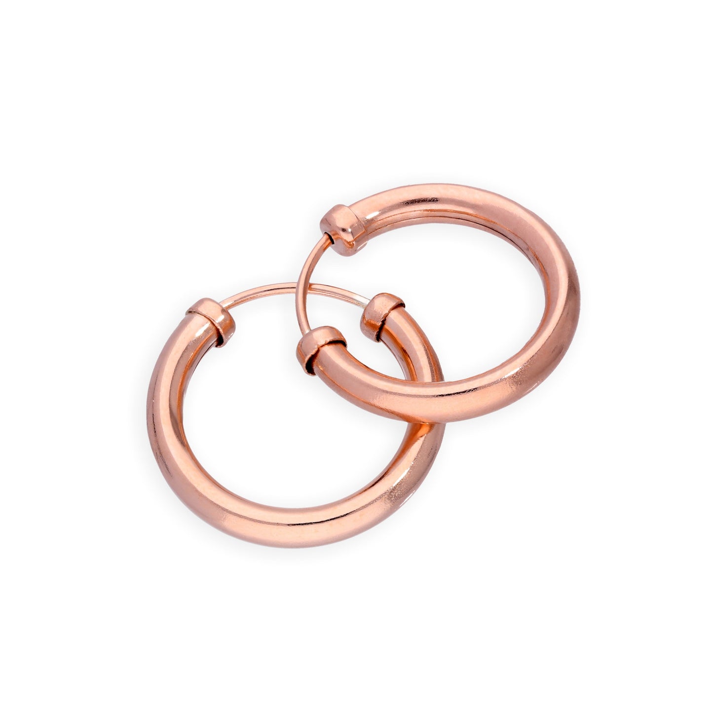 9ct Rose Gold 14mm Hoop Earrings