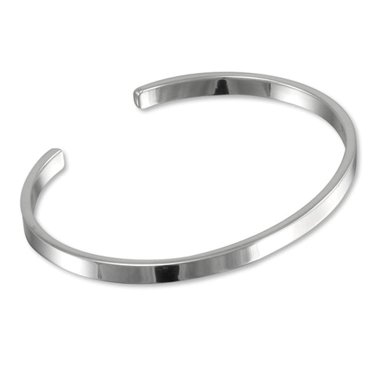 Sterling Silver 4mm Plain Bangle