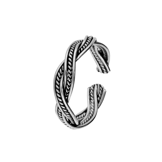 Fancy Sterling Silver Twirl Weave Toe Ring