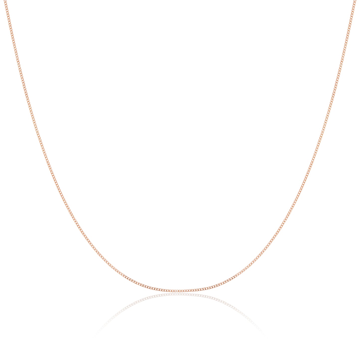 9ct Rose Gold Diamond Cut Curb Chain