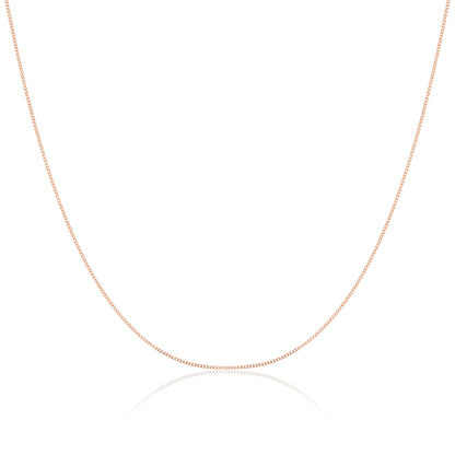 9ct Rose Gold Diamond Cut Curb Chain