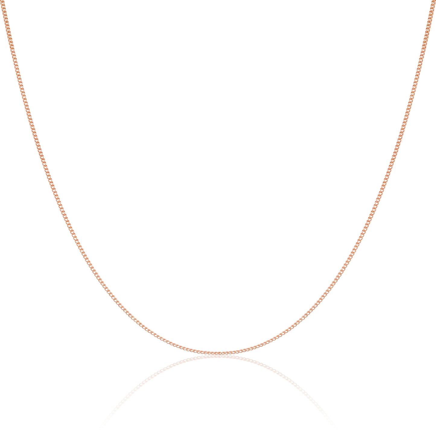 9ct Rose Gold Diamond Cut Curb Chain 16 - 20 Inches