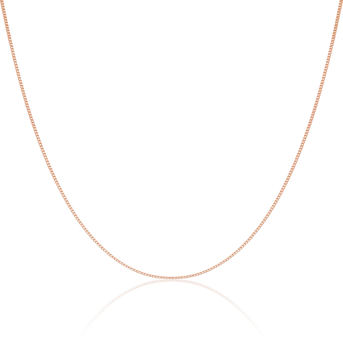 9ct Rose Gold Diamond Cut Curb Chain 16 - 20 Inches