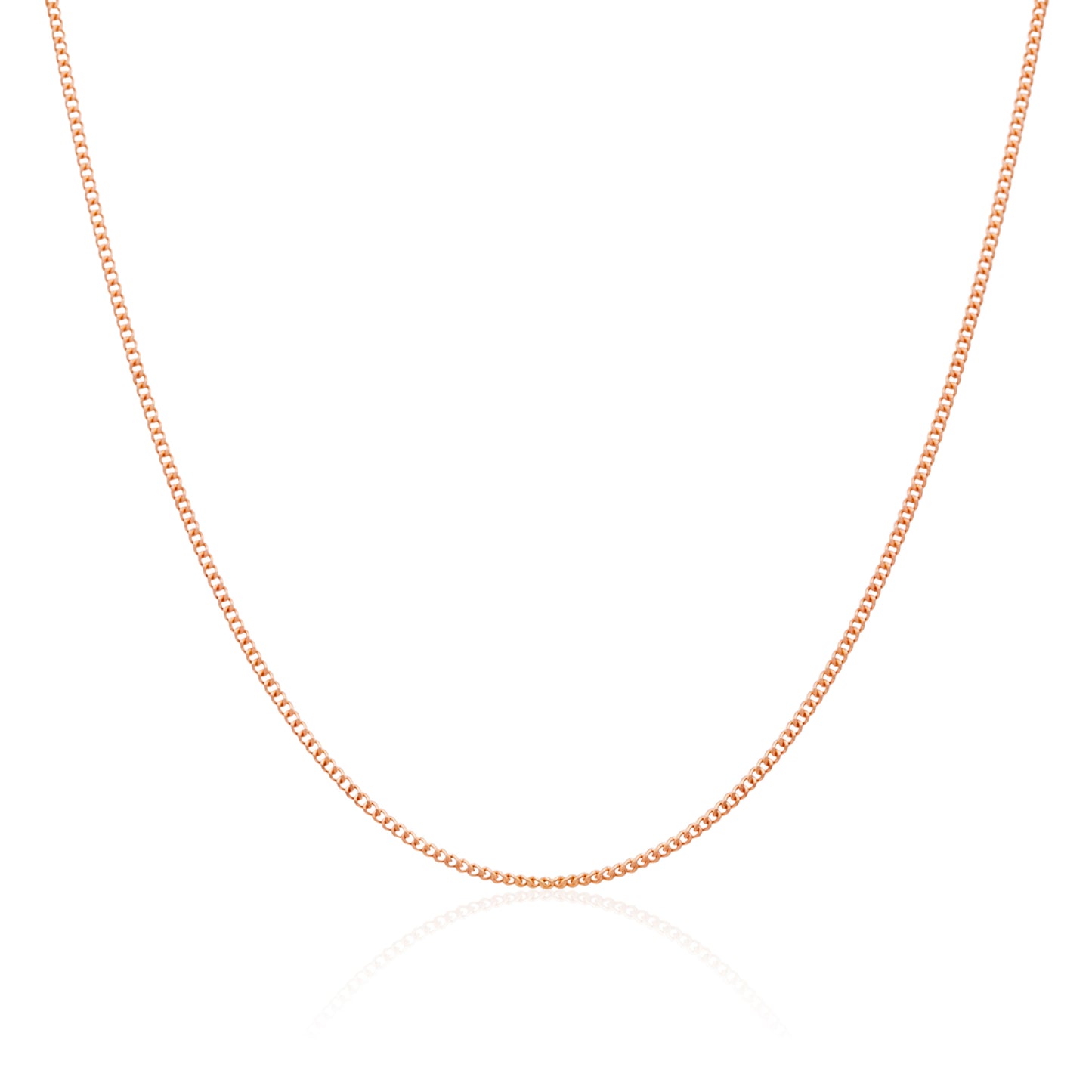 9ct Rose Gold Diamond Cut Curb Chain