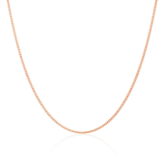 9ct Rose Gold Diamond Cut Curb Chain