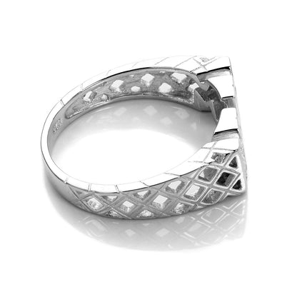 Sterling Silver Clear CZ Mum Ring