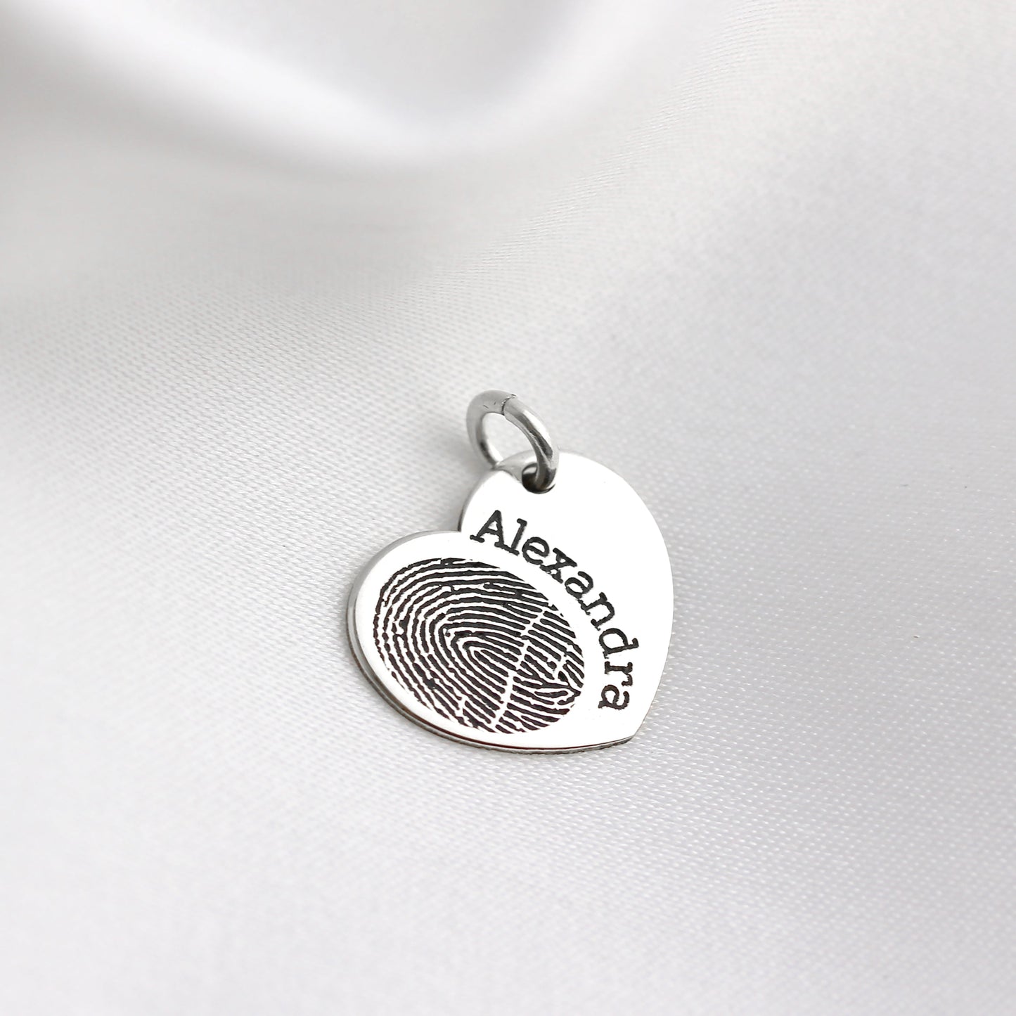 Personalised Sterling Silver Fingerprint Heart Charm