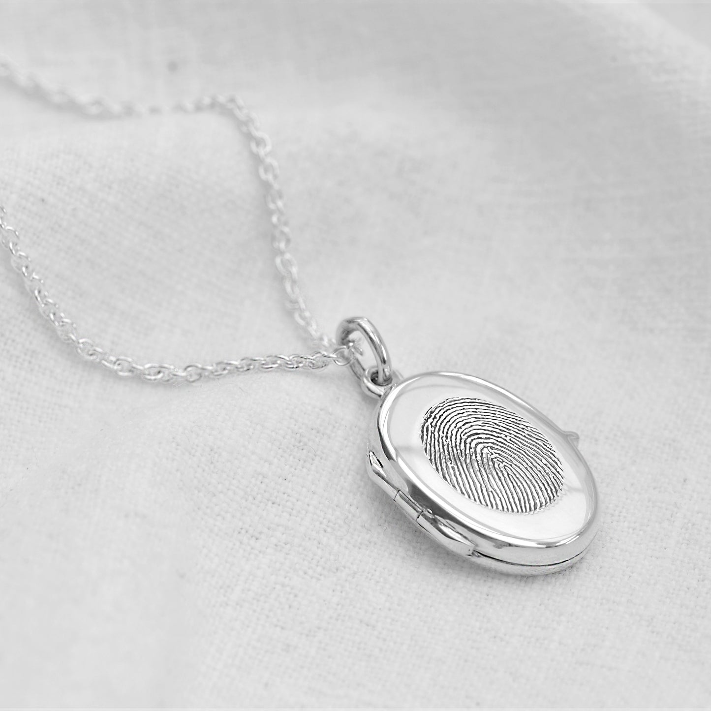 Personalised Sterling Silver Fingerprint Locket Necklace