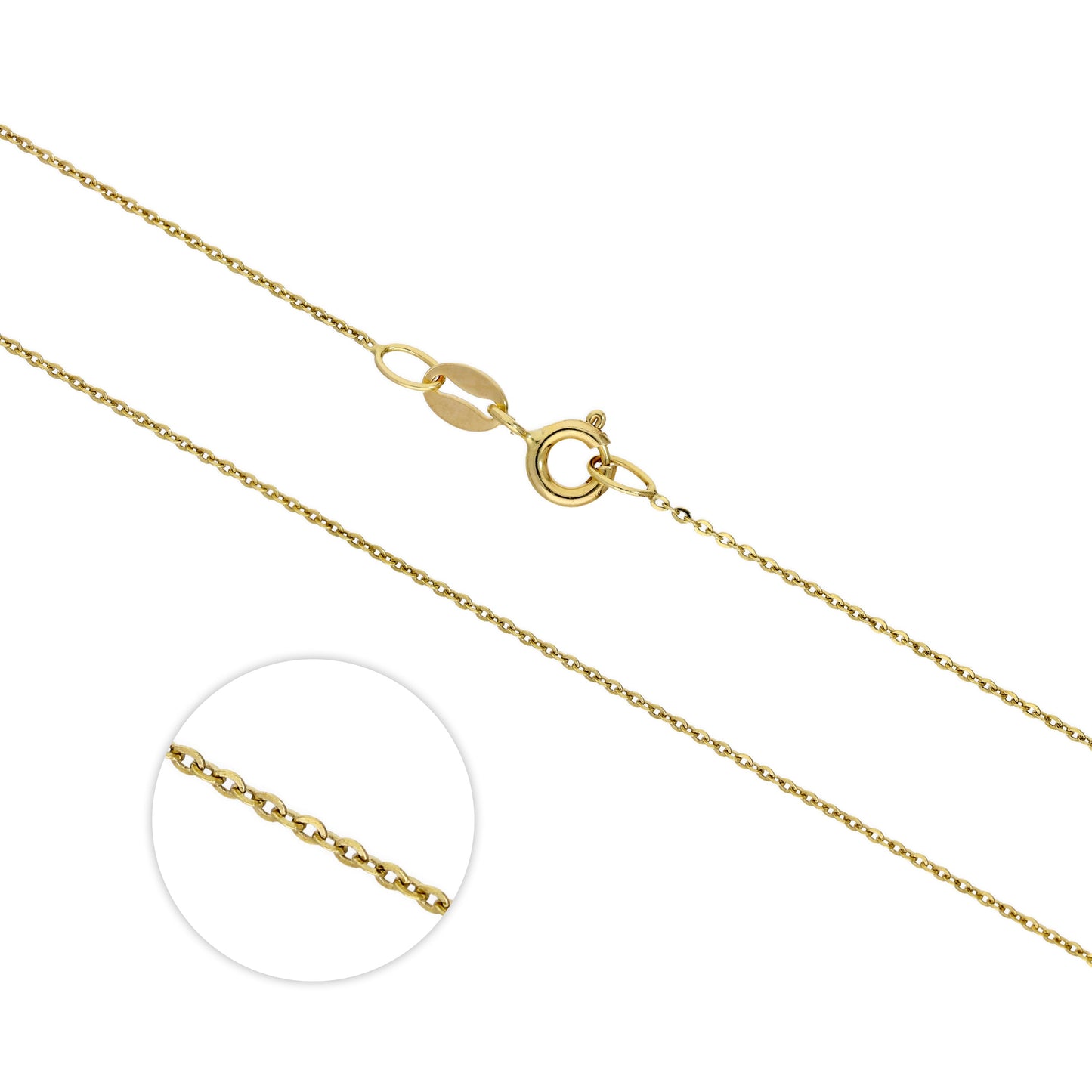 9ct Gold Extendable Hammered Trace 20 Inch Chain