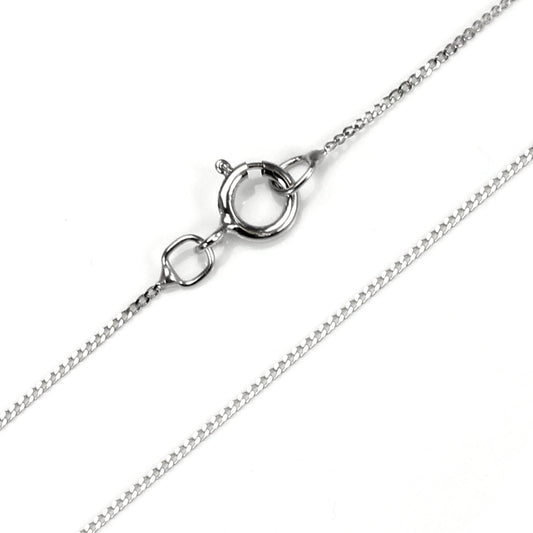 9ct White Gold Diamond Cut Chain Necklace