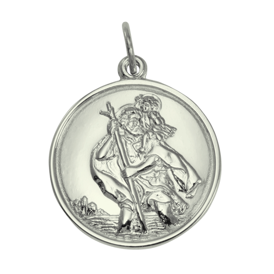 9ct White Gold St Christopher Pendant