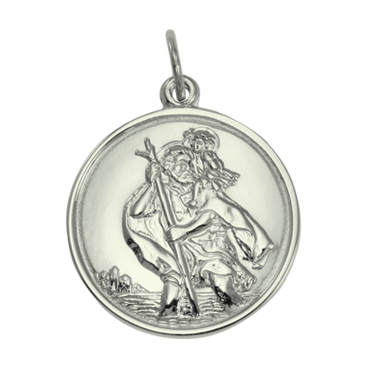 9ct White Gold St Christopher Pendant