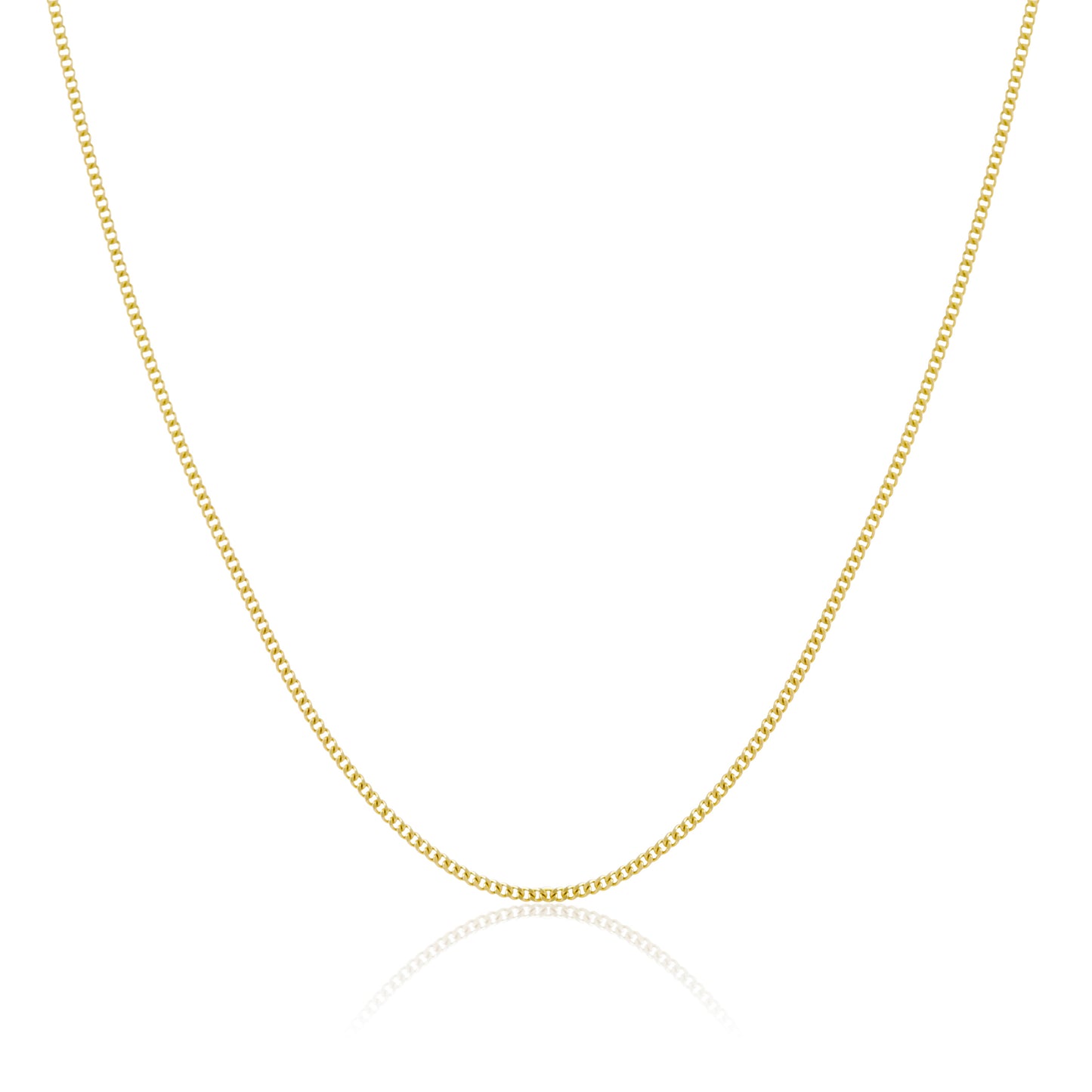 9ct Yellow Gold Diamond Cut Curb Chain 16 - 20 Inches